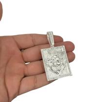 Pingente Leão Rei Placa (g) - Banhado a Prata 925