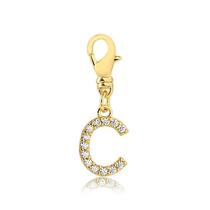 Pingente Letra C Com Pedras De Zircônia Folheado A Ouro Pingente Letra C Com Pedras De Zircônia Folheado A Ouro