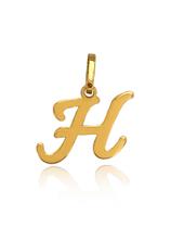 Pingente Letra H Manuscrito Ouro 18k 750