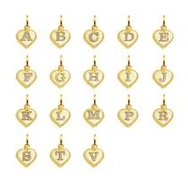 Pingente Letra Inicial Nome Coração Ouro 18k Diversas Letras Pingente Letra Inicial Nome Coração Ouro 18k Diversas Letras