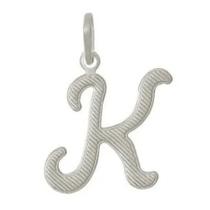 Pingente Letra K De Prata Legítima 925 Tamanho 2 Cm