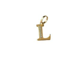 Pingente Letra L com Detalhe em Rhodium Ouro 18k - 0.82