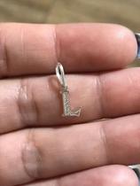 Pingente Letra L Prata Maciça 925 Tamanho 10mm