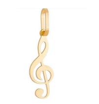 Pingente Letra Musical Ouro 18 kilates Peso 1.00 Gramas 14 mm