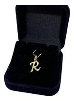 Pingente Letra R Em Ouro 18k