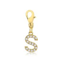 Pingente Letra S Com Pedras De Zircônia Folheado A Ouro Pingente Letra S Com Pedras De Zircônia Folheado A Ouro