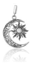 Pingente Lua Minguante Boho Chic Celta Em Prata 925 Maciça