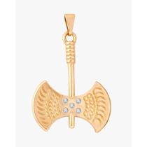 Pingente machado de xangô banhado a ouro 18k