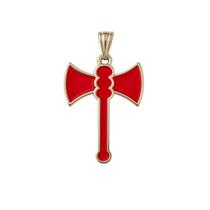 Pingente Machado Xangô Vermelho 3,5 Cm Metal Niquelado Pingente Machado Xangô Vermelho 3,5 Cm Metal Niquelado