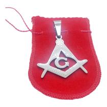 Pingente Maçonaria Compasso Ocultismo Aço Inox grande 6,5 cm