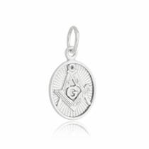 Pingente Maçonaria Oval Prata 925 Kl
