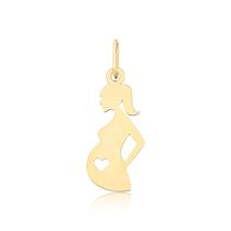 Pingente Mãe Gestante Grávida Ouro 10k Pm04