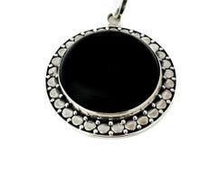 Pingente Mandala com pedra Onix Prata de bali 925
