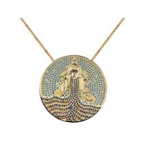 Pingente mandala iemanjá banhada a rhodium cravejado m2 Pingente mandala iemanjá banhada a rhodium cravejado m2