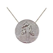 Pingente Mandala Iemanjá Banhada Rhodium Zircônia Cristais