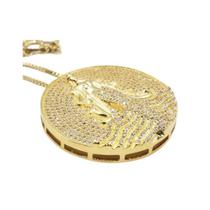 PINGENTE MANDALA IEMANJÁ Pequeno BANHADA A OURO 18K CRAVEJADA