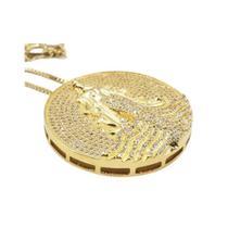 PINGENTE MANDALA IEMANJÁ Pequeno BANHADA A OURO 18K CRAVEJADA