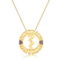 Pingente Mandala Odontologia Topazio + Brinde Corrente