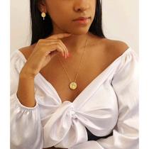 Pingente mandala pequeno iansã cravejado banhado a ouro 18k