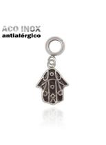 Pingente Mão Hamsa Fátima em Aço Inóx Antialérgico Pulseiras Berloque