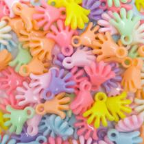 Pingente Mão Plástico Colorida Claro 15x18mm 10pçs 5g Pingente Mão Plástico Colorida Claro 15x18mm 10pçs 5g