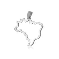 Pingente Mapa Do Brasil, Prata 925
