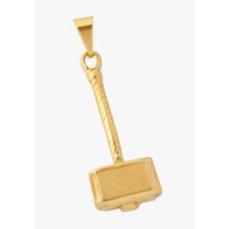 Pingente martelo de xangô banhado a ouro 18k