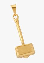 Pingente martelo de xangô banhado a ouro 18k