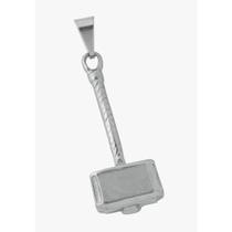 Pingente martelo de xangô banhado a rhodium