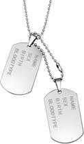 Pingente Masculino Duplo Dog Tag Placa Exército Aço Inox Prata Robusto Para Motoqueiro Pingente Masculino Duplo Dog Tag Placa Exército Aço Inox Prata Robusto Para Motoqueiro