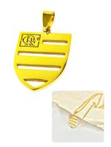Pingente Masculino Escudo Time Flamengo Dourado Vazado Pingente Masculino Escudo Time Flamengo Dourado Vazado