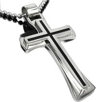 Pingente Masculino Esmaltado Preto Em Aço Inox Pingente Masculino Esmaltado Preto Em Aço Inox