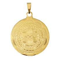 Pingente Masculino Mandala Flor de Lotus Banhado a Ouro 18k