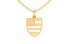 Pingente Masculino Ouro 18k 750 Escudo Do Flamengo