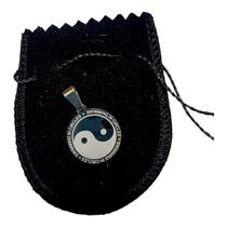 Pingente medalha Aço Inox Yin Yang 2 CM PRATA equilíbrio