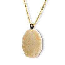 Pingente Medalha Brilhos Madrepérola grande em porcelana