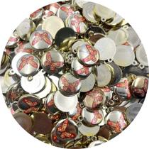 Pingente Medalha com Borboleta 23x19mm Dourado 10pçs 10g