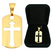 Pingente Medalha Cruz Crucifixo Masculino Semijoia Folheada a Ouro 18k Pingente Medalha Cruz Crucifixo Masculino Semijoia Folheada a Ouro 18k