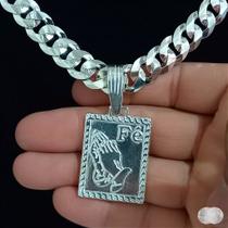 Pingente Medalha da Fé Grande em Prata 925 - Design Exclusivo