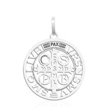 Pingente Medalha de São Bento de Prata Legítima 925 Original
