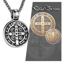Pingente Medalha de São Bento Dupla Face + Colar 60cm Aço Inoxidável Cirúrgico Pingente Medalha de São Bento Dupla Face + Colar 60cm Aço Inoxidável Cirúrgico