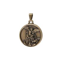 Pingente Medalha de São Miguel Arcanjo Pequena Dourada