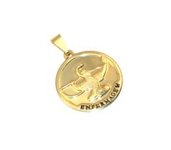 Pingente Medalha Enfermagem Medicina Folheado 18k