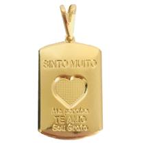 Pingente Medalha Hooponopono Sinto Muito Sou Grata Banhado a Ouro 18k + Caixa Veludo Pingente Medalha Hooponopono Sinto Muito Sou Grata Banhado a Ouro 18k + Caixa Veludo