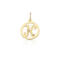 Pingente Medalha Letra K Ouro 18k Puro Pingente Medalha Letra K Ouro 18k Puro