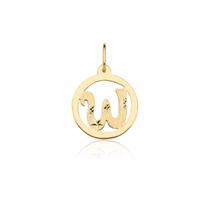 Pingente Medalha Letra W Ouro 18k Puro