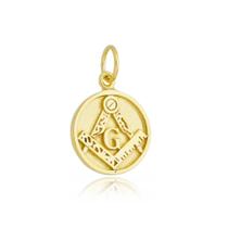 Pingente Medalha Maçonaria Maciça Ouro Amarelo 18 Kl