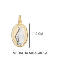 Pingente Medalha Milagrosa Folheada Ouro Ródio 1,2cm-P127-DR