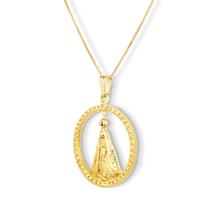 Pingente Medalha Nossa Senhora Aparecida Banhado com ouro 18k