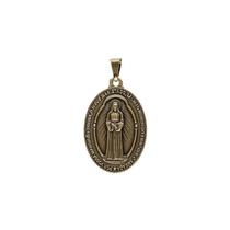 Pingente Medalha Nossa Senhora das Lágrimas e Jesus Manietado Dourada